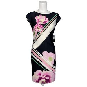New York & Co‎ Black Pink Sheath Stretch XS NEW